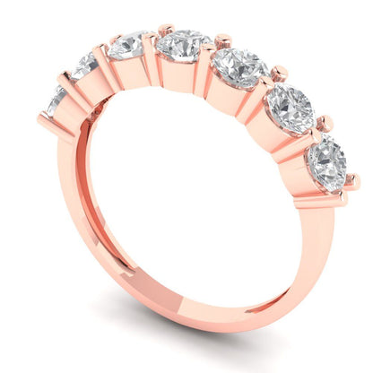 1.19 cttw White Sapphire Round Cut Rose Gold Eternity Wedding Band