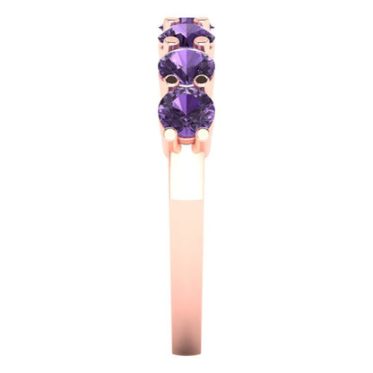 1.19 cttw Simulated Alexandrite Round Cut Rose Gold Eternity Wedding Band