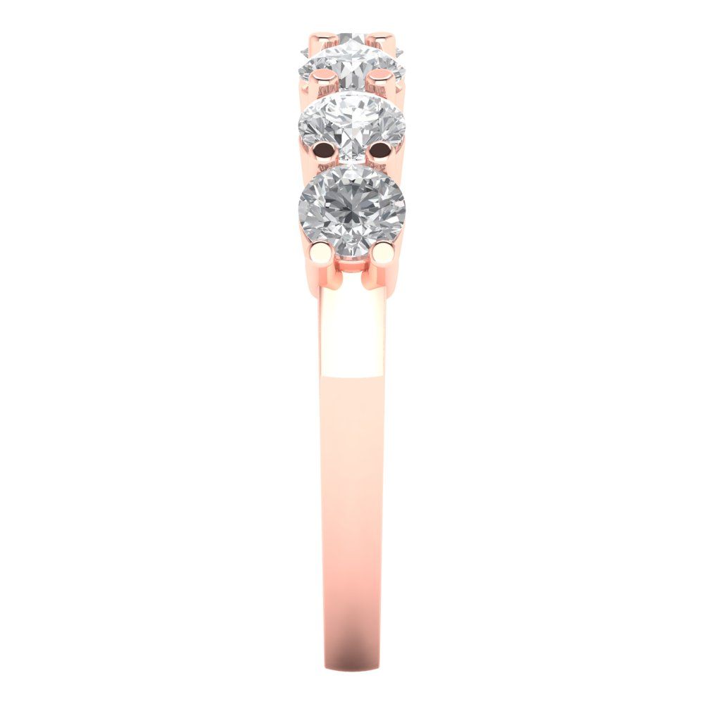 1.19 cttw Moissanite Round Cut Rose Gold Eternity Wedding Band