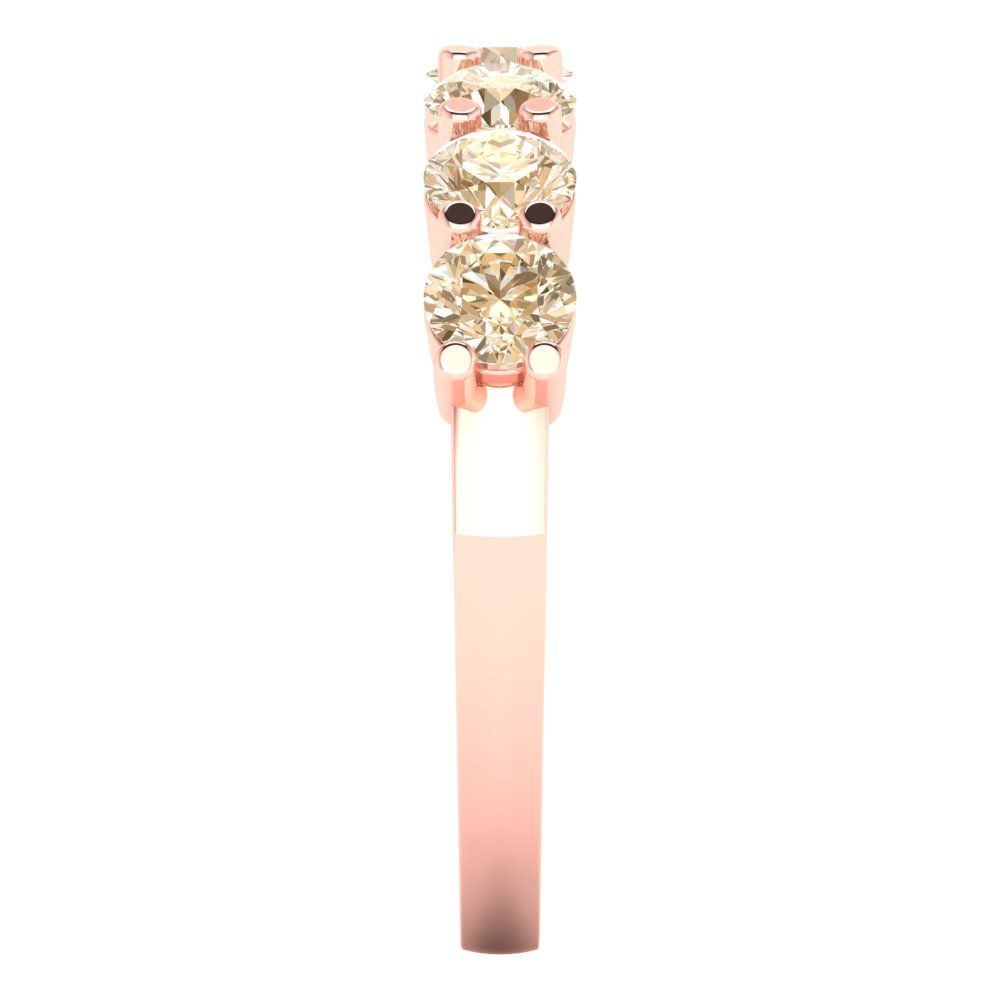 1.19 cttw Natural Morganite Round Cut Rose Gold Eternity Wedding Band