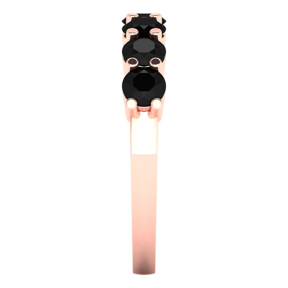 1.19 cttw Natural Onyx Round Cut Rose Gold Eternity Wedding Band