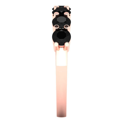 1.19 cttw Natural Onyx Round Cut Rose Gold Eternity Wedding Band