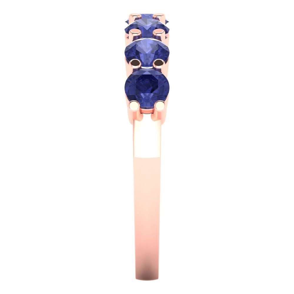 1.19 cttw Simulated Tanzanite Round Cut Rose Gold Eternity Wedding Band