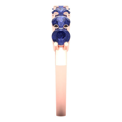 1.19 cttw Simulated Tanzanite Round Cut Rose Gold Eternity Wedding Band