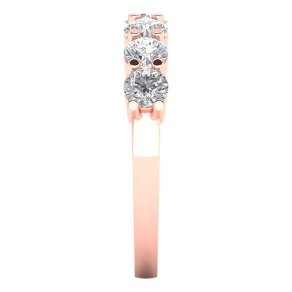 1.19 cttw White Sapphire Round Cut Rose Gold Eternity Wedding Band