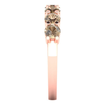 1.19 cttw Yellow Moissanite Round Cut Rose Gold Eternity Wedding Band