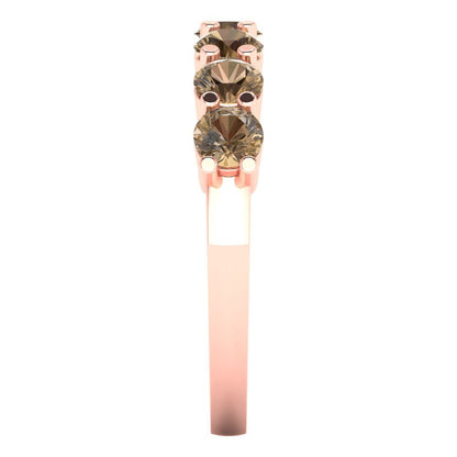 1.19 cttw Simulated Champagne Diamond Round Cut Rose Gold Eternity Wedding Band