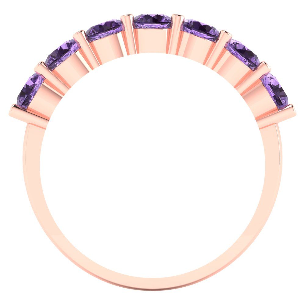 1.19 cttw Simulated Alexandrite Round Cut Rose Gold Eternity Wedding Band