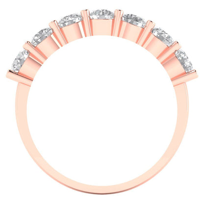 1.19 cttw Moissanite Round Cut Rose Gold Eternity Wedding Band