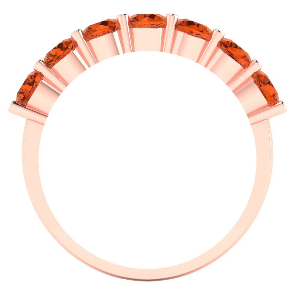 1.19 cttw Simulated Red Diamond Round Cut Rose Gold Eternity Wedding Band