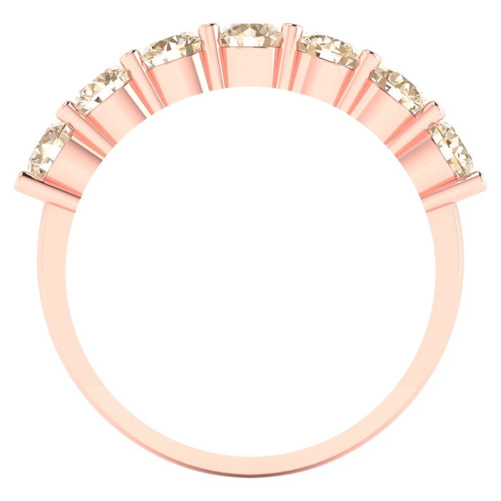 1.19 cttw Natural Morganite Round Cut Rose Gold Eternity Wedding Band