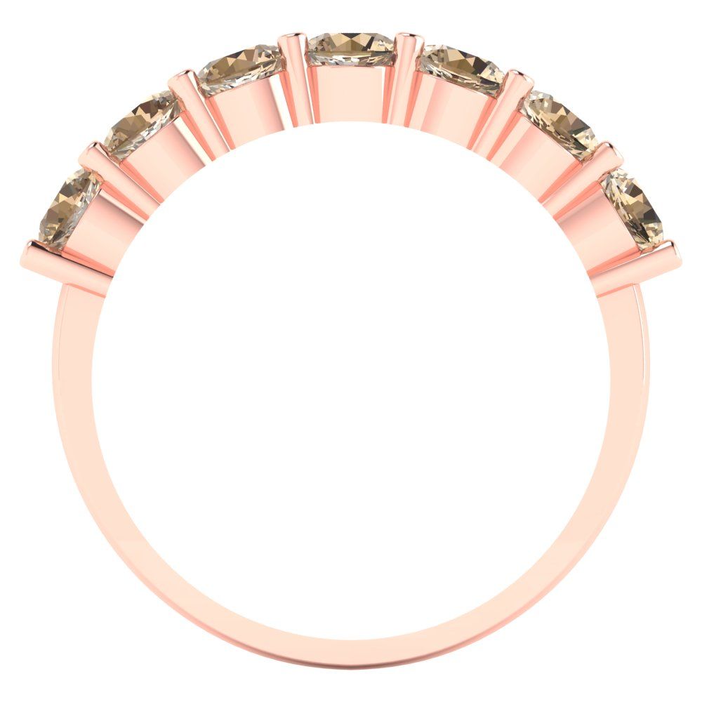 1.19 cttw Yellow Moissanite Round Cut Rose Gold Eternity Wedding Band