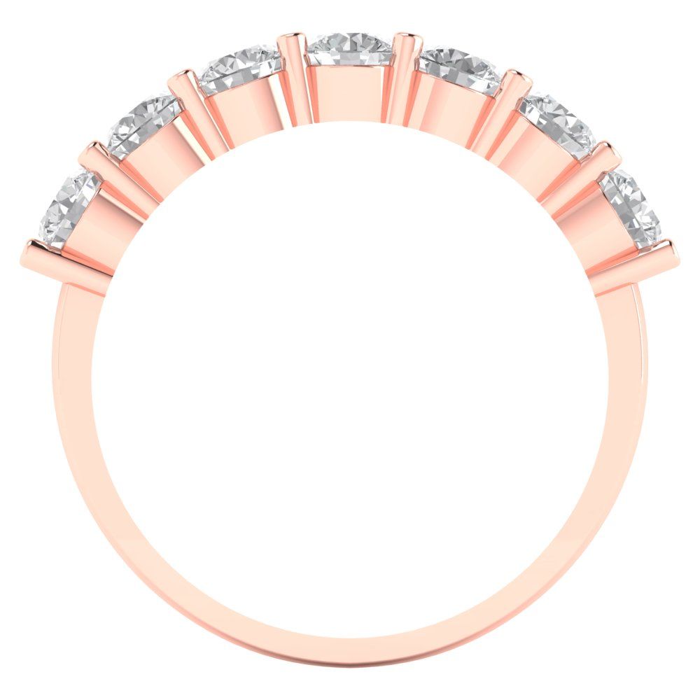 1.19 cttw White Sapphire Round Cut Rose Gold Eternity Wedding Band