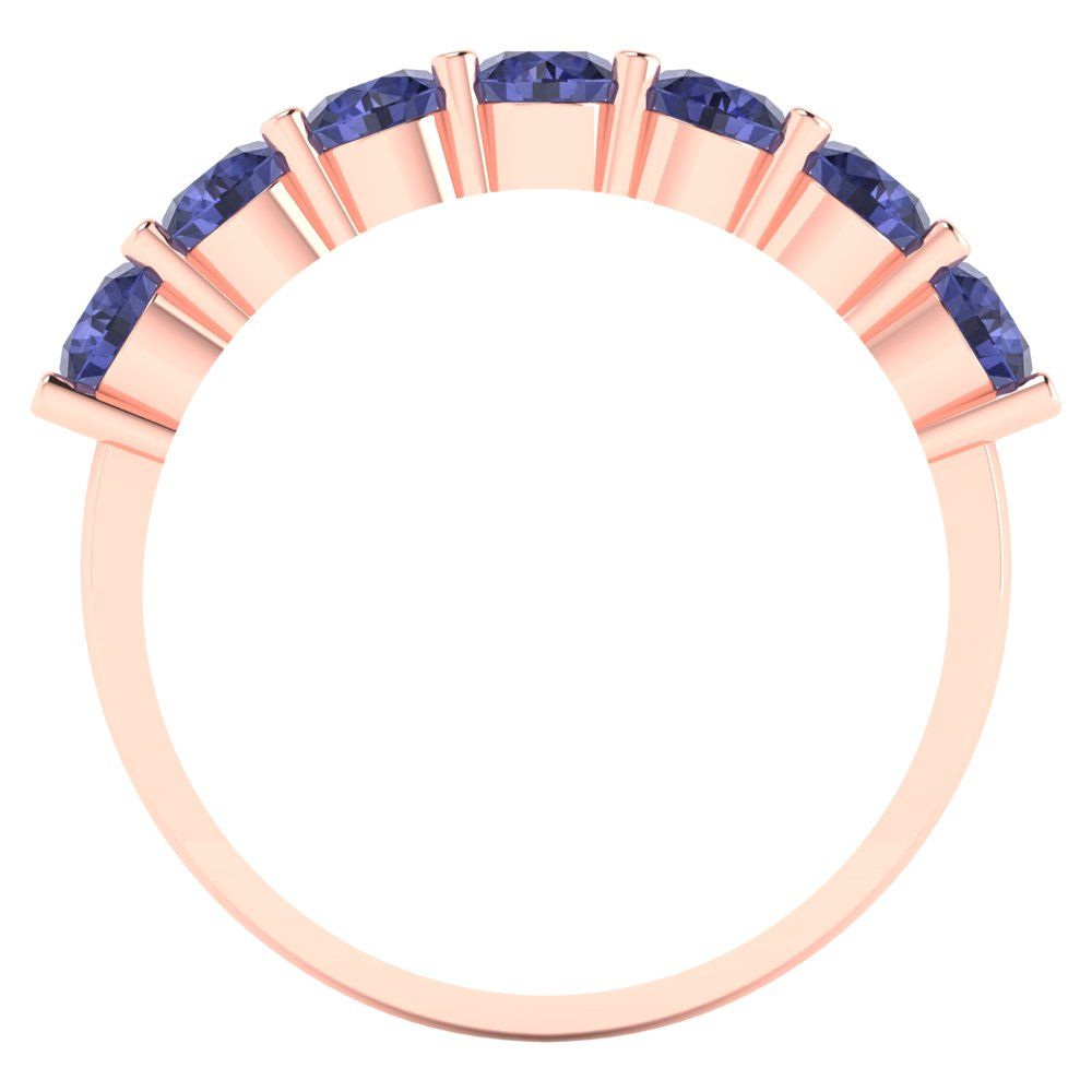 1.19 cttw Simulated Tanzanite Round Cut Rose Gold Eternity Wedding Band