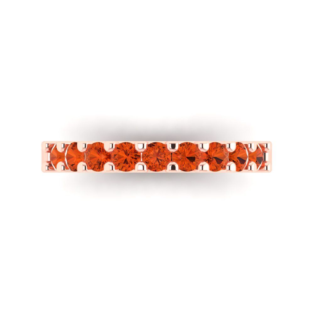 0.63 cttw Simulated Red Diamond Round Cut Rose Gold Eternity Wedding Band