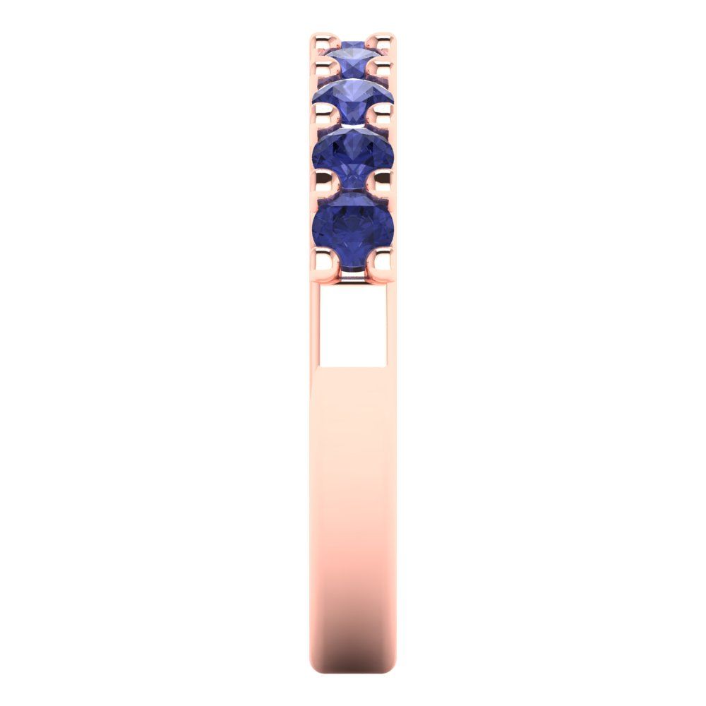 0.63 cttw Simulated Tanzanite Round Cut Rose Gold Eternity Wedding Band