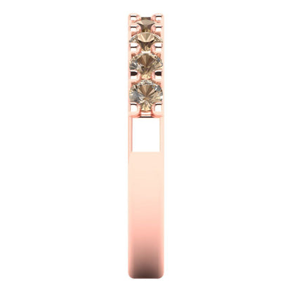 0.63 cttw Yellow Moissanite Round Cut Rose Gold Eternity Wedding Band
