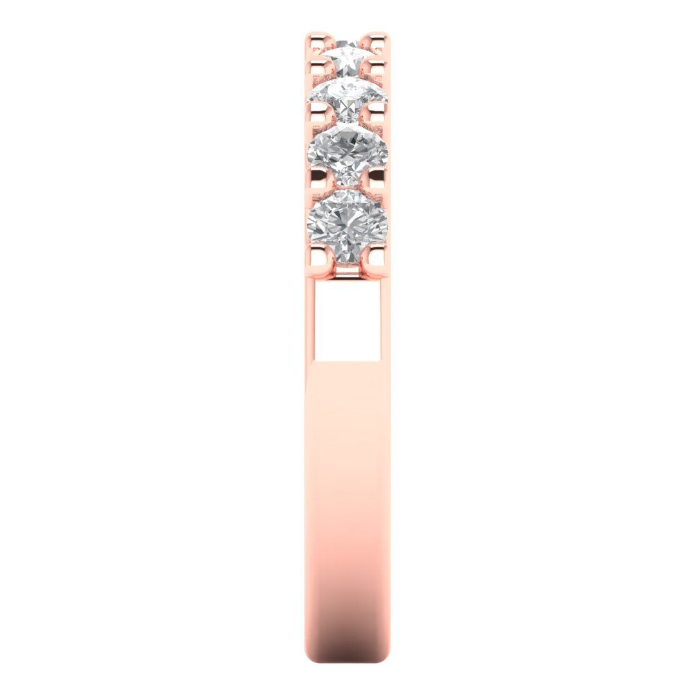 0.63 cttw Moissanite Round Cut Rose Gold Eternity Wedding Band