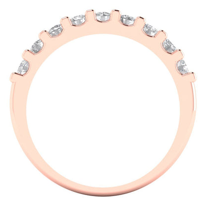 0.63 cttw Moissanite Round Cut Rose Gold Eternity Wedding Band