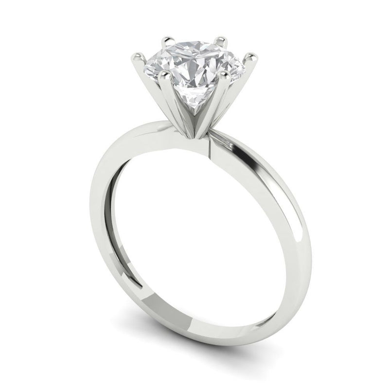 1.5 ct Brilliant Round Cut Natural Diamond Stone Clarity SI1-2 Color G-H White Gold Solitaire Ring