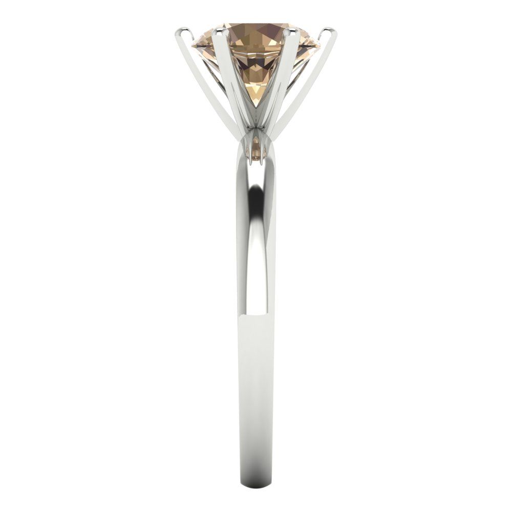 1.5 cttw Yellow Moissanite Solitaire  Engagement Ring - Solid Gold (Round Cut,7.5mm)