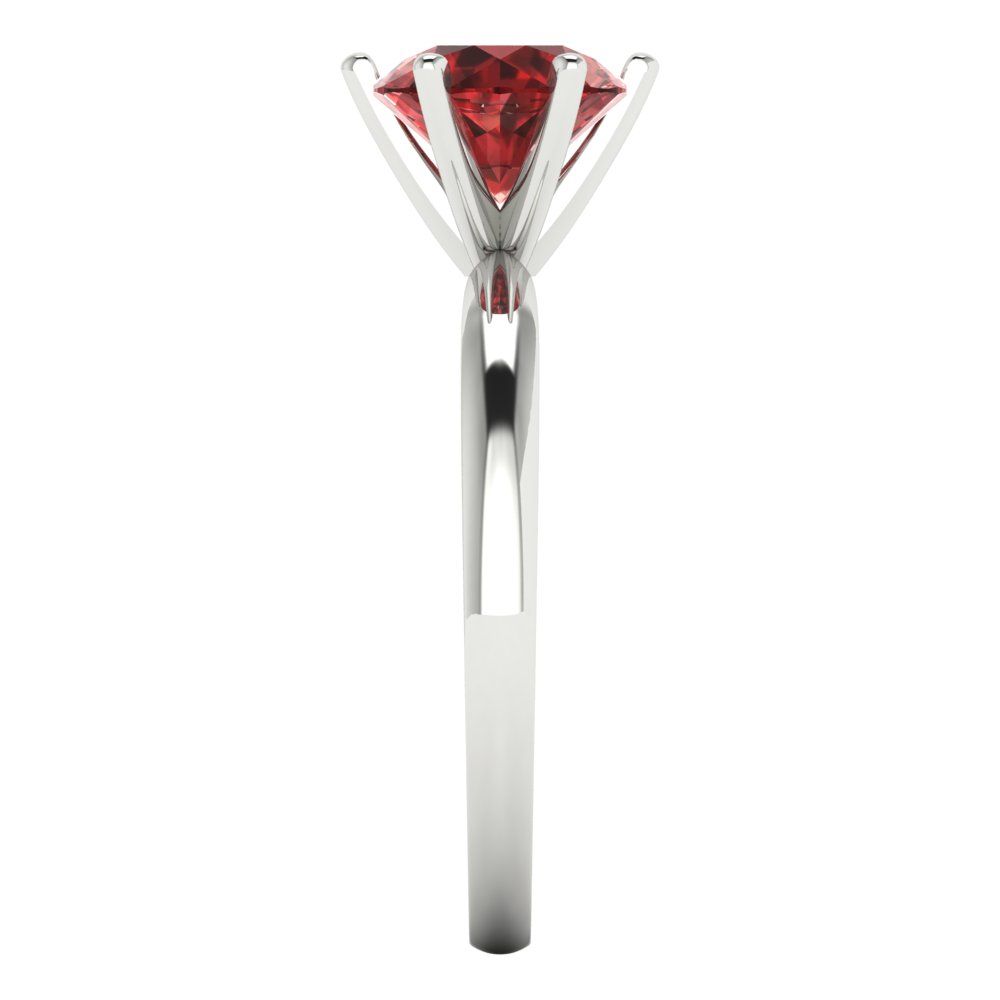 1.5 cttw Natural Garnet Solitaire  Engagement Ring - Solid Gold (Round Cut,7.5mm)