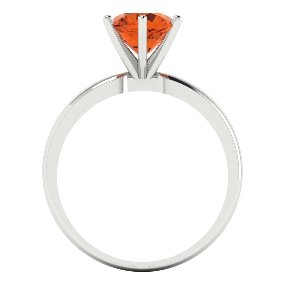 1.5 cttw Simulated Ruby Solitaire  Engagement Ring - Solid White Gold (VVS1, Round Cut,7.5mm)