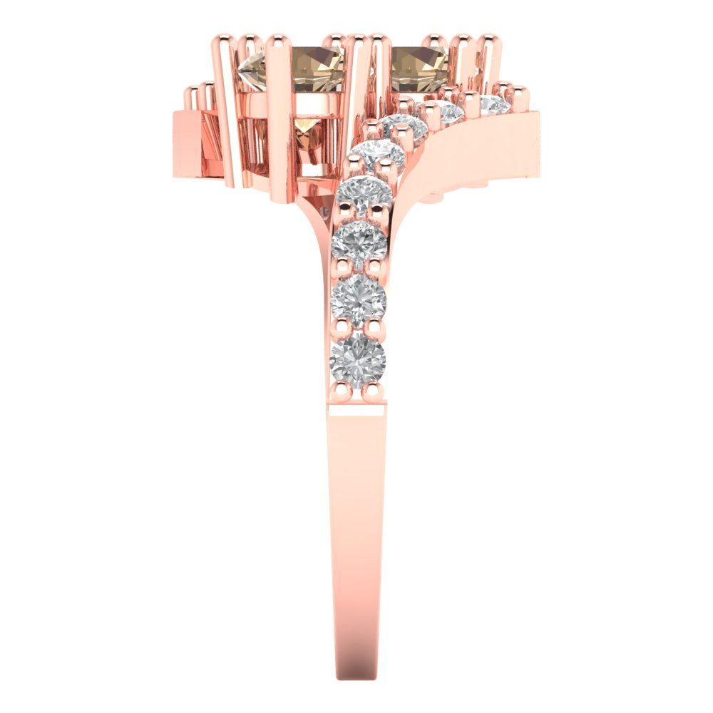 1.48 cttw Yellow Moissanite Solitaire with Zirconia Simulated Diamond Accents Engagement Ring - Solid Gold (Round Cut,5mm)