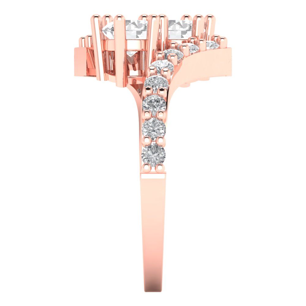 1.48 cttw White Sapphire Solitaire with Zirconia Simulated Diamond Accents Engagement Ring - Solid Gold (Round Cut,5mm)