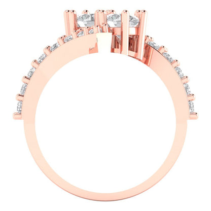 1.48 cttw Certified Moissanite Solitaire with Zirconia Simulated Diamond Accents Engagement Ring - Solid Gold (VVS1, D-F,Round Cut,5mm)