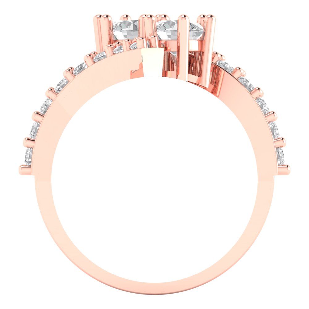 1.48 cttw White Sapphire Solitaire with Zirconia Simulated Diamond Accents Engagement Ring - Solid Gold (Round Cut,5mm)