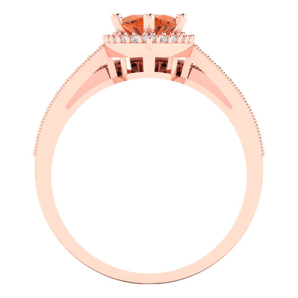 2.4875 cttw Marquise Cut Simulated Ruby Bridal Set - Solid Rose Gold Engagement Ring & Wedding Band