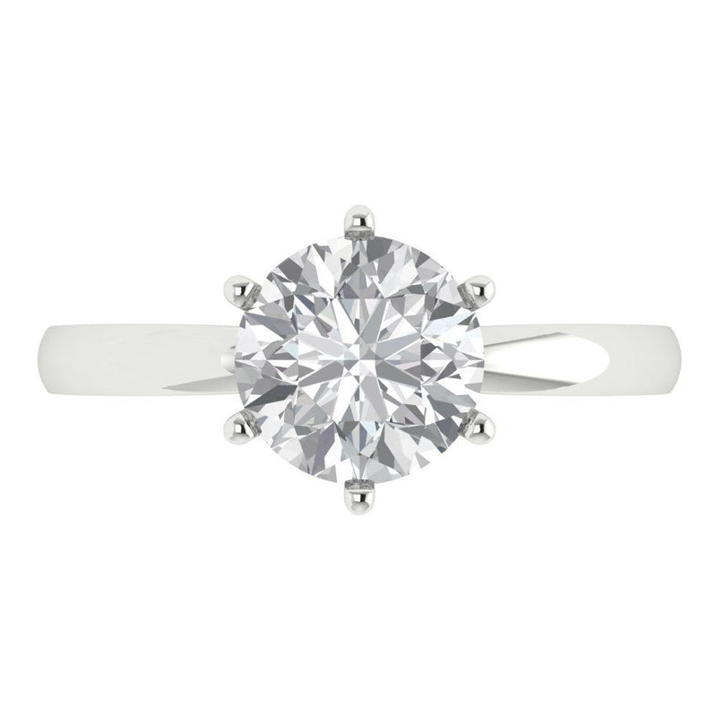 2 ct Brilliant Round Cut Natural Diamond Stone Clarity SI1-2 Color G-H White Gold Solitaire Ring