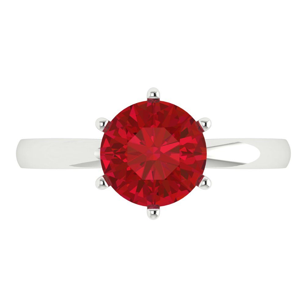 2 cttw Simulated Pink Tourmaline Solitaire  Engagement Ring - Solid Gold (Round Cut,8.0mm)