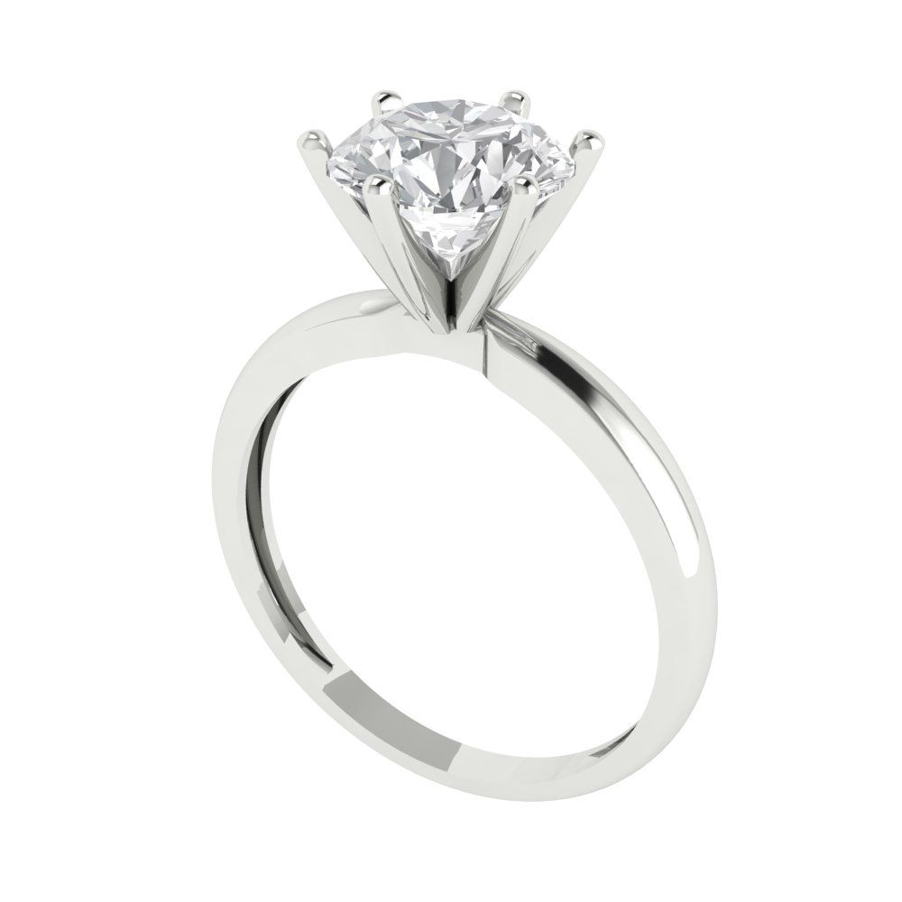 2 cttw Zirconia Simulated Diamond Solitaire  Engagement Ring - Solid Gold (VVS1, Round Cut,8.0mm)