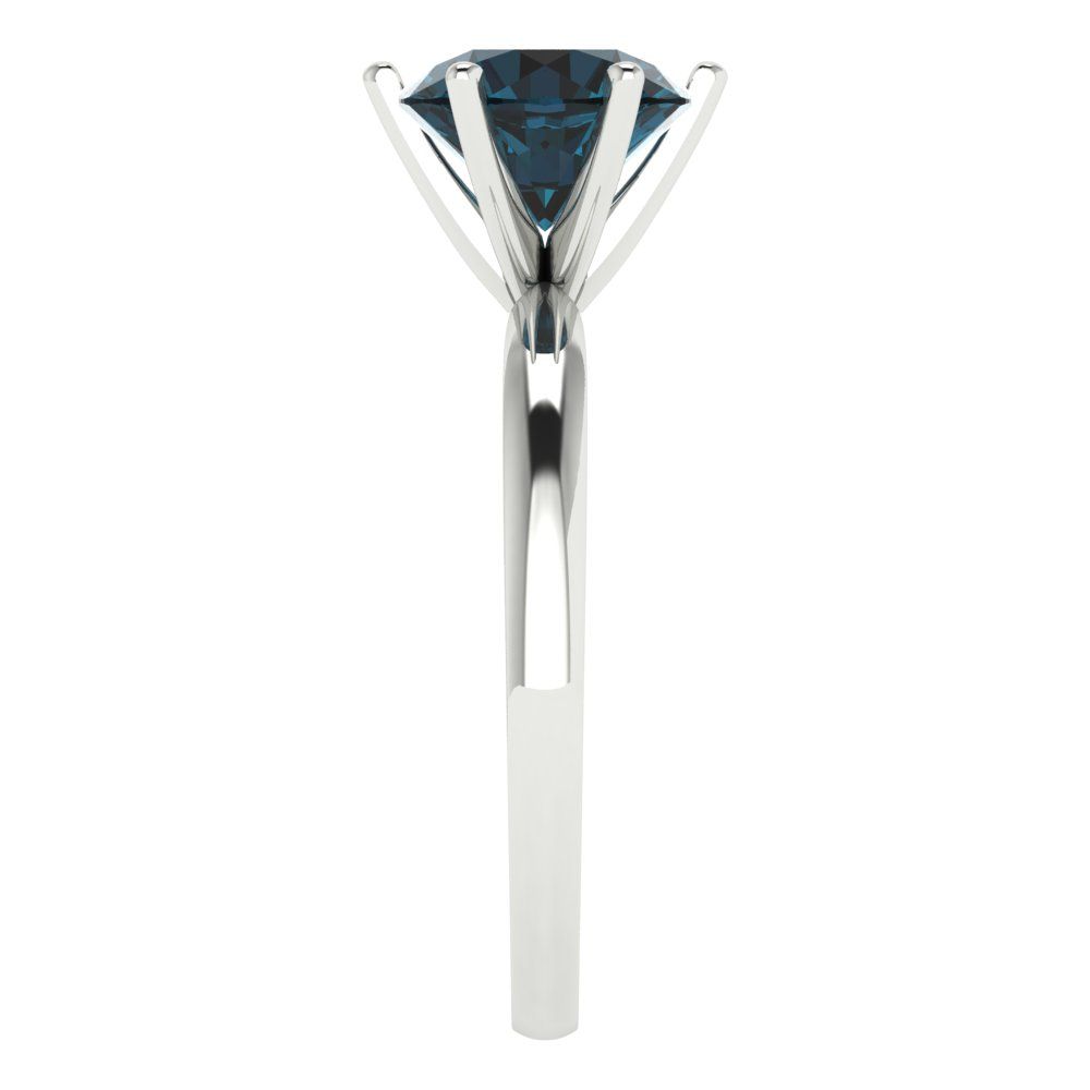 2 cttw Natural London Blue Topaz Solitaire  Engagement Ring - Solid Gold (Round Cut,8.0mm)