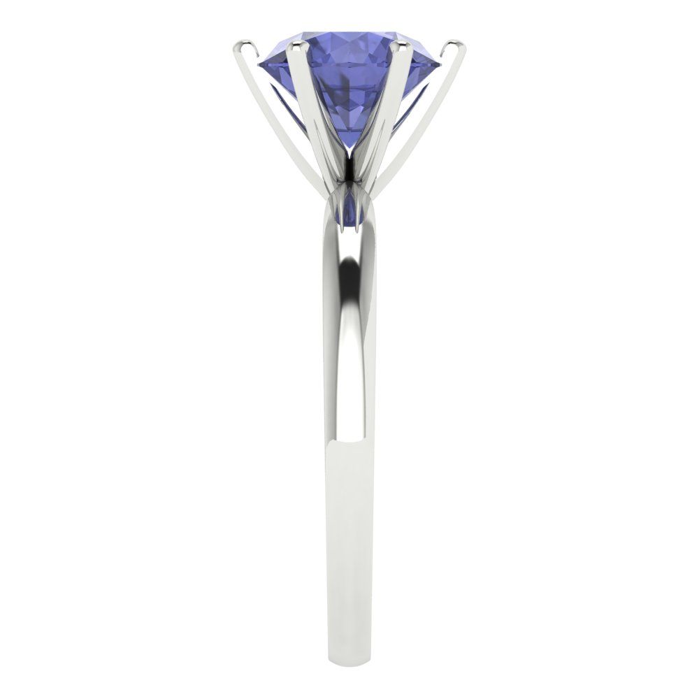 2 cttw Simulated Tanzanite Solitaire  Engagement Ring - Solid Gold (Round Cut,8.0mm)