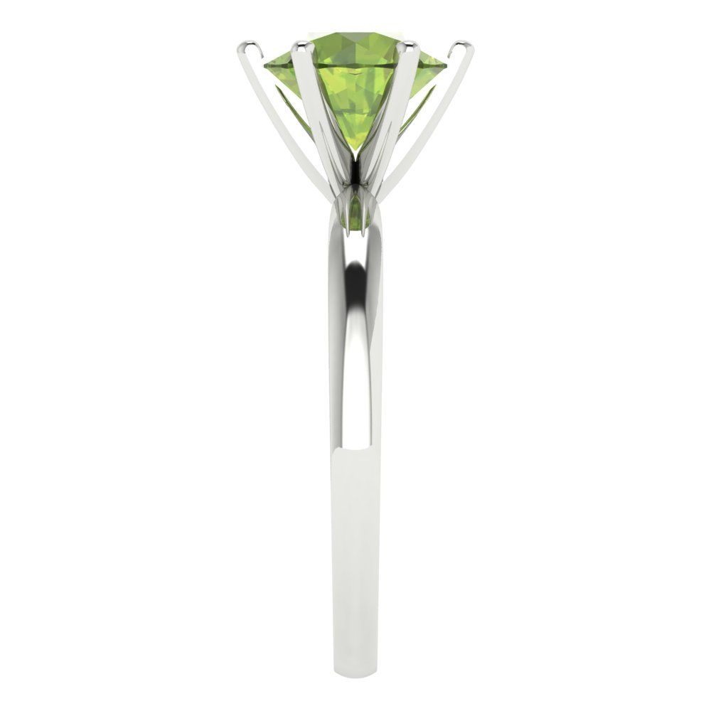 2 cttw Natural Peridot Solitaire  Engagement Ring - Solid Gold (Round Cut,8.0mm)