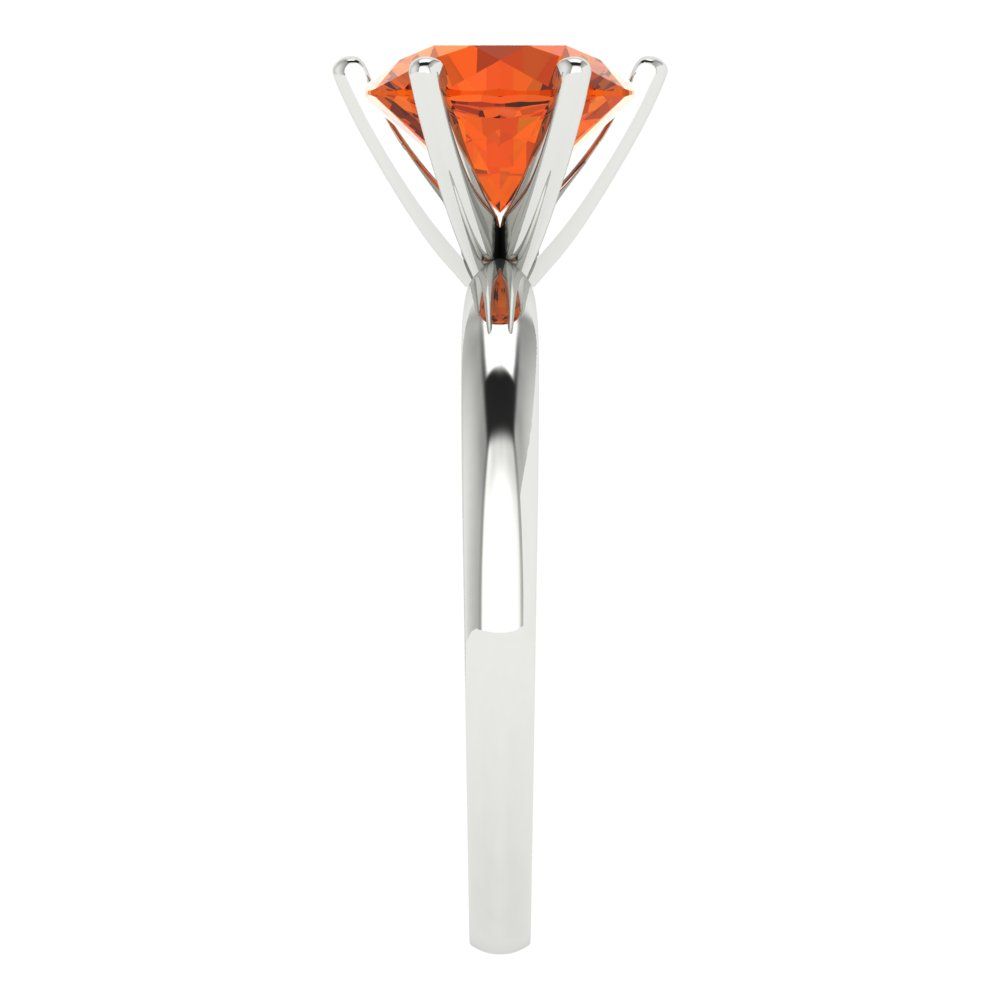 2 cttw Zirconia Simulated Red Diamond Solitaire  Engagement Ring - Solid Gold (VVS1, Round Cut,8.0mm)