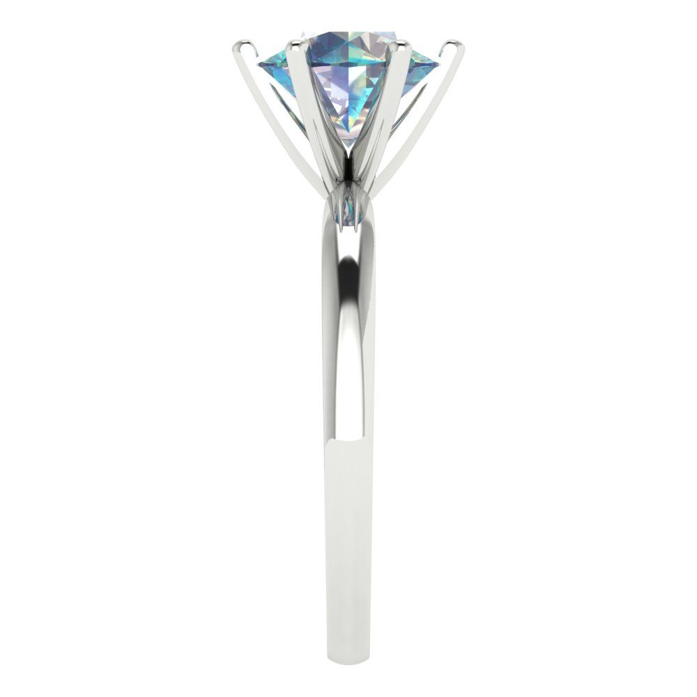 2 cttw Blue Moissanite Solitaire  Engagement Ring - Solid Gold (Round Cut,8.0mm)