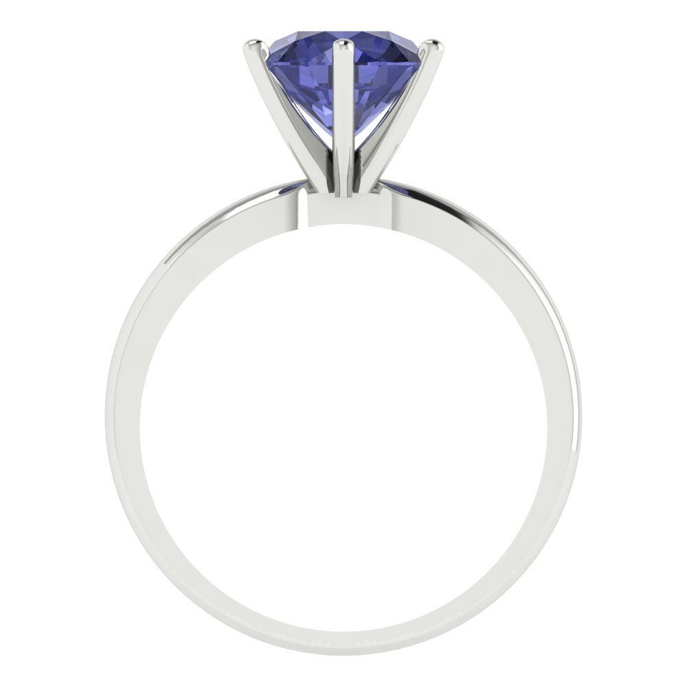 2 cttw Simulated Tanzanite Solitaire  Engagement Ring - Solid Gold (Round Cut,8.0mm)