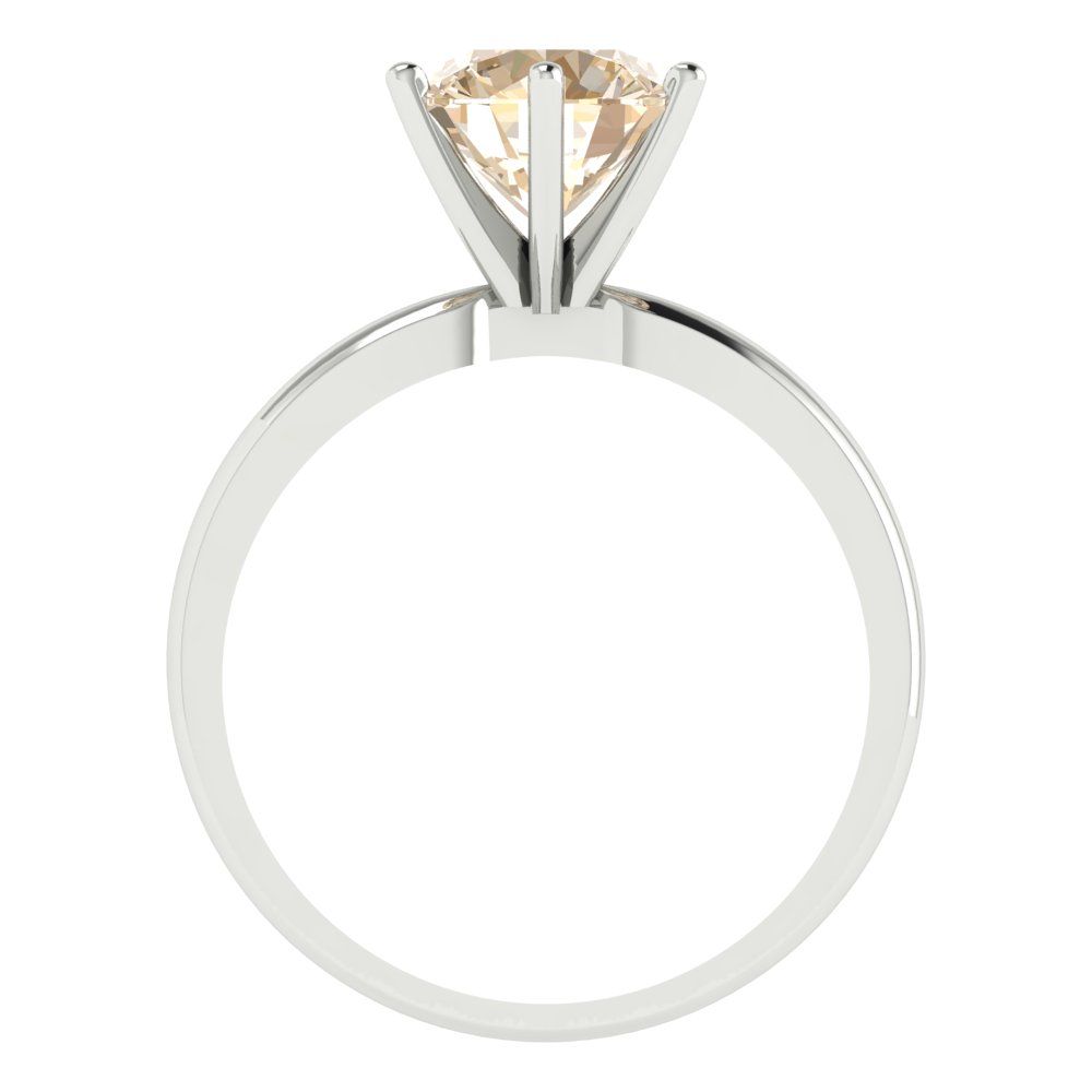 2 cttw Natural Morganite Solitaire  Engagement Ring - Solid Gold (Round Cut,8.0mm)