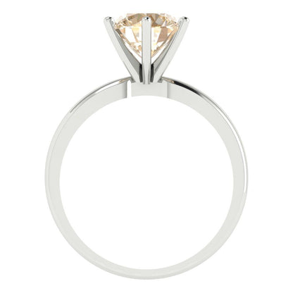 2 cttw Natural Morganite Solitaire  Engagement Ring - Solid Gold (Round Cut,8.0mm)