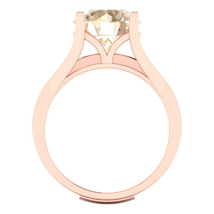 3.39 cttw Round Cut Natural Morganite Bridal Set - Solid Rose Gold Engagement Ring & Wedding Band