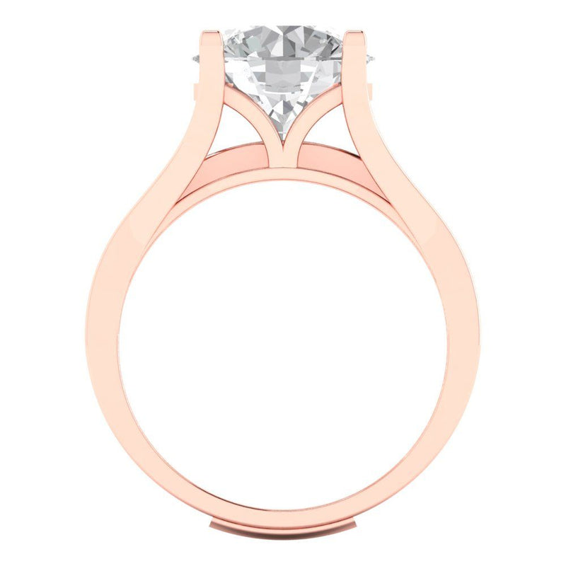 3.02 ct Brilliant Round Cut Natural Diamond Stone Clarity SI1-2 Color G-H Rose Gold Solitaire with Accents Bridal Set