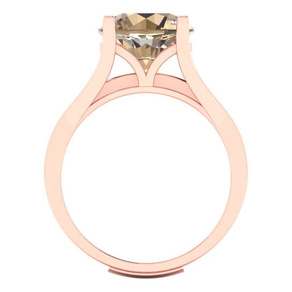 3.39 cttw Round Cut Yellow Moissanite Bridal Set - Solid Rose Gold Engagement Ring & Wedding Band