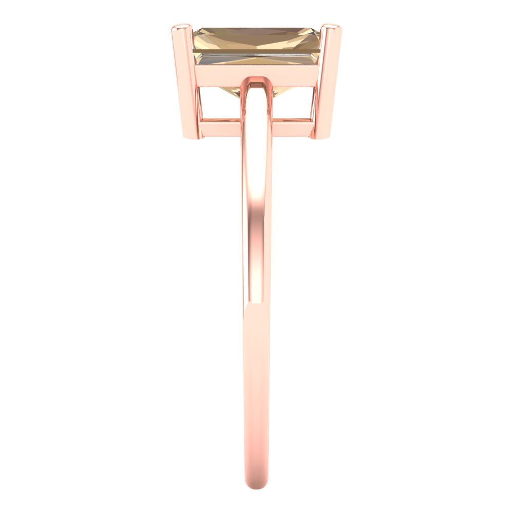 2 cttw Yellow Moissanite Solitaire  Engagement Ring - Solid Gold (Emerald Cut,8x6mm)