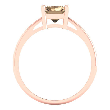 2 cttw Yellow Moissanite Solitaire  Engagement Ring - Solid Gold (Emerald Cut,8x6mm)