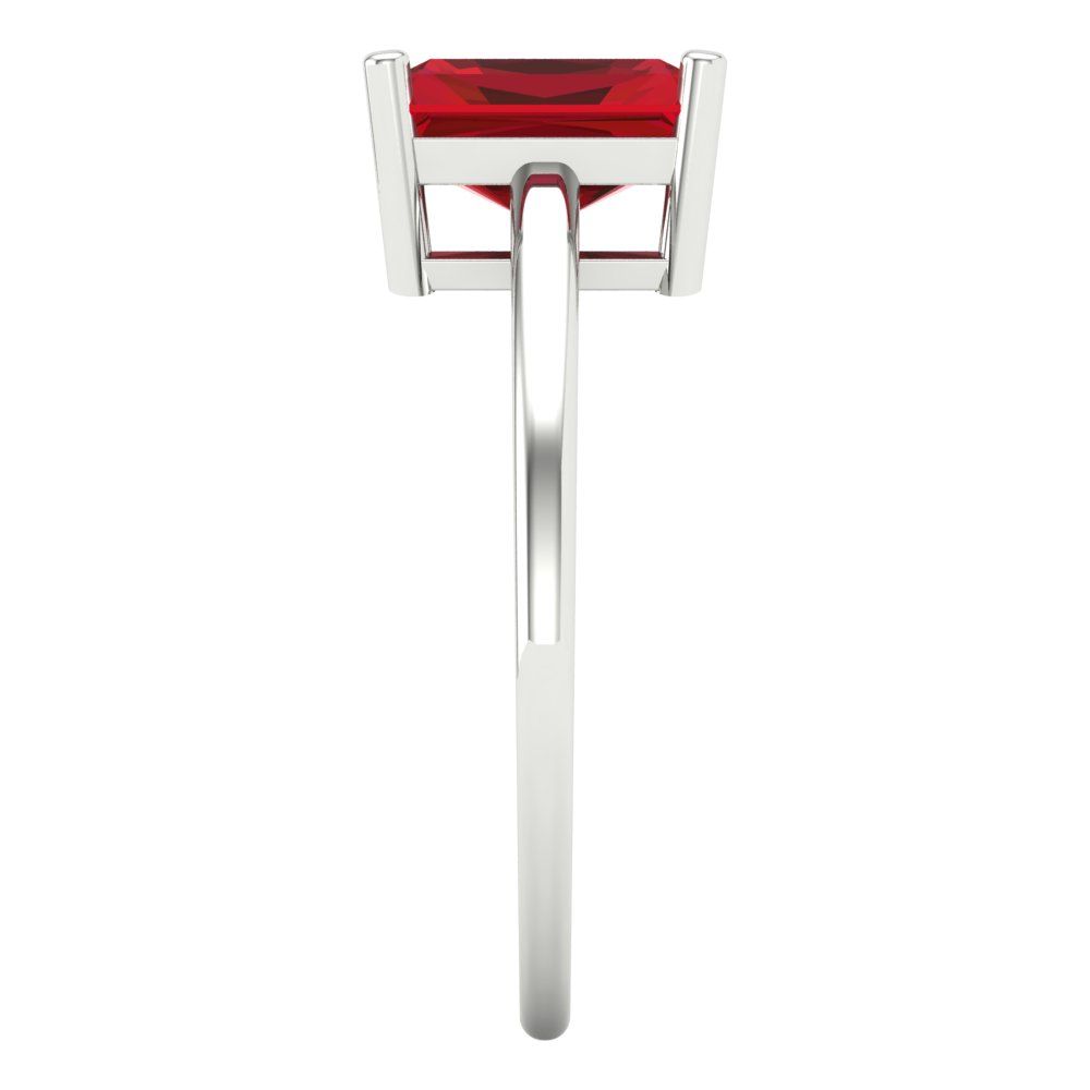 2 cttw Simulated Pink Tourmaline Solitaire  Engagement Ring - Solid Gold (Emerald Cut,8x6mm)