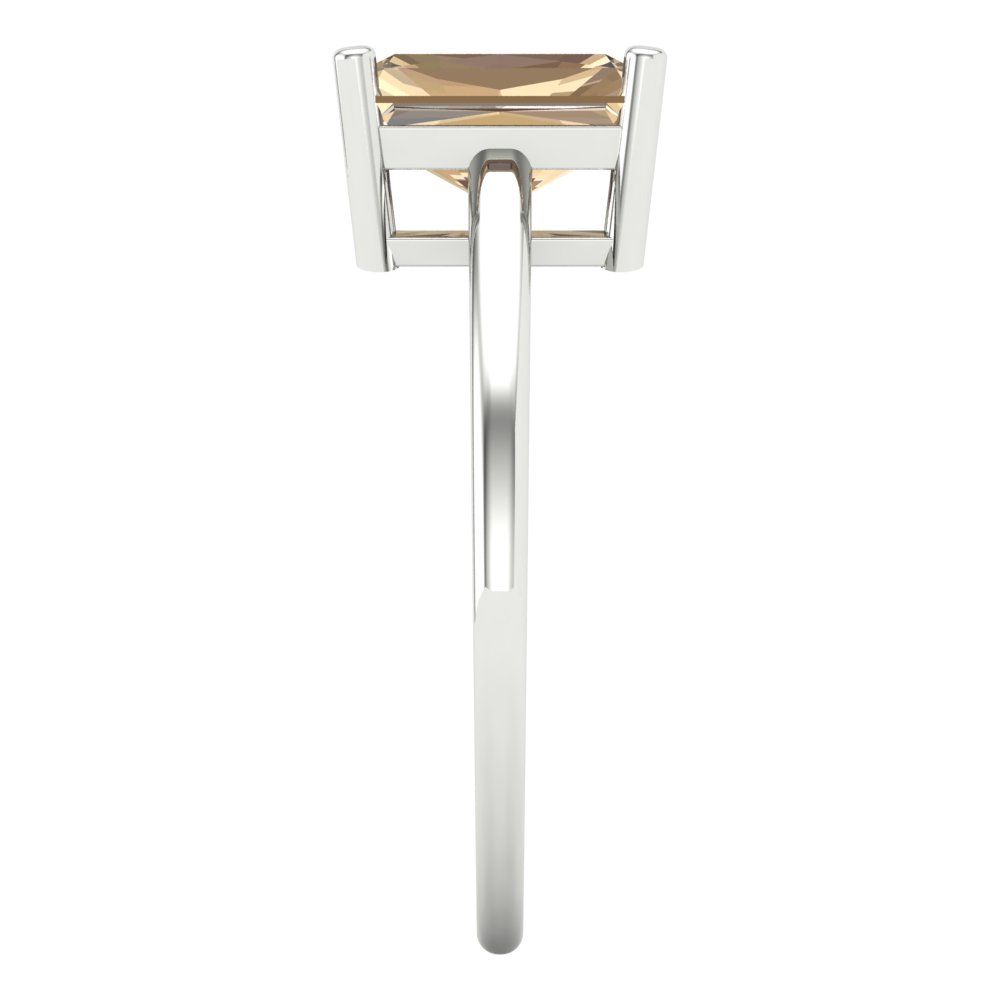 2 cttw Yellow Moissanite Solitaire  Engagement Ring - Solid Gold (Emerald Cut,8x6mm)